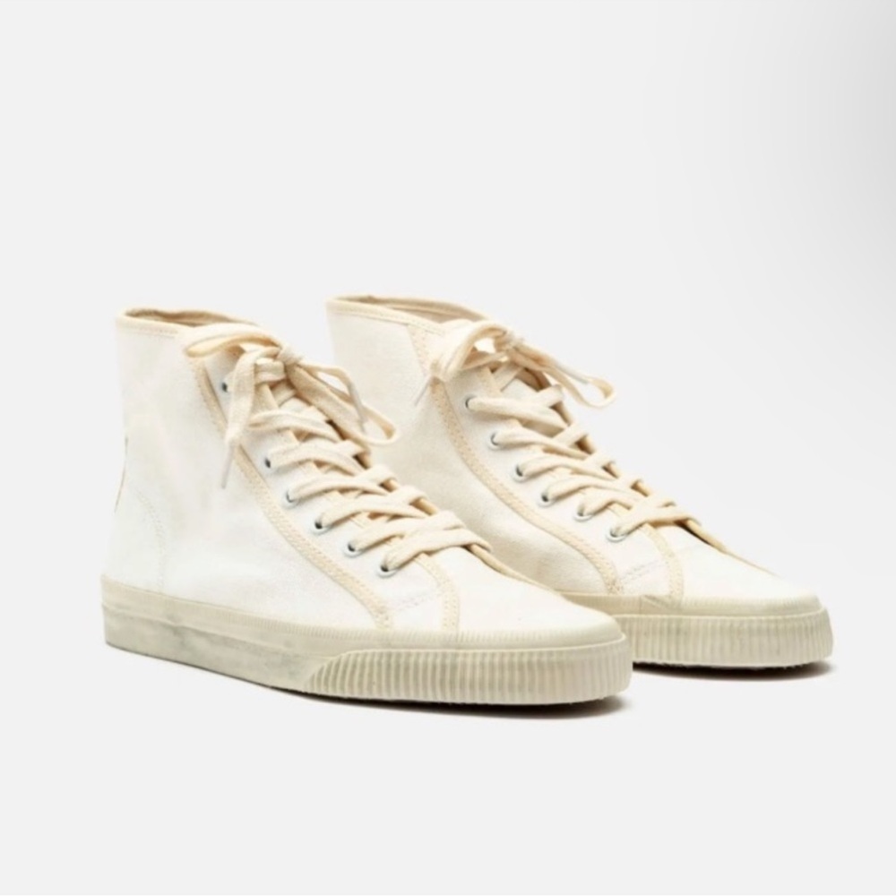 RE/DONE 90’s High Top Canvas Lace Up Off White Revolve Sneaker size 39/US 8